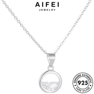 AIFEI JEWELRY Perempuan Fashion Leher Pendant Necklace Diamond Perak Sterling Korean Chain Moissanite For 純銀項鏈 Rantai 925 Silver Women Original Accessories N229