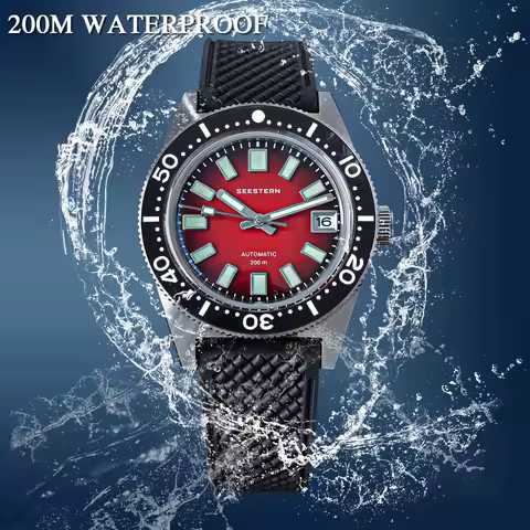 SEESTERN 62MAS Diver Men Watch 38mm Original Sapphire NH35 Automatic Mechanical Wristwatch Luminous 