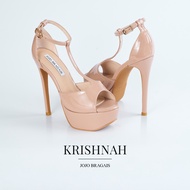 Jojo Bragais Krishnah Nude Glossy 5.5-Inch High Heels | Pageant Heels | Platform Heels