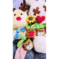 Encanto wool flower pot, lucky 4-leaf clover as a birthday gift, loved one, desk decoration, work de