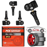 Autel MX Sensor 4 PCS Rubber Stem TPMS Sensor 315/433MHz Universal Tire Sensor Programmed by TPMS To