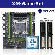 SOYO X99 DDR4 Gaming Motherboard E5 2680 V4CPU 16G(8G*2) RAM C612 LGA2011-3 PCIE3.0x16 M.2(NVME/SATA