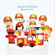 Fire Truck Cupcake Topper Fire Fighter Cupcake Topper Fire Fighter Cupcake Topper Fire Truck Cupcake