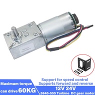 DC12V 24V 5840-555 Turbine Worm Reduction Gear Motor CW CCW with Codec Encoder 12 16 27 40 80 160 26