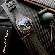 Alexandre Christie |  6608 MAREPBANV Special Edition Automatic Men's Watch with Open Heart Dial Carbon Fibre Bezel