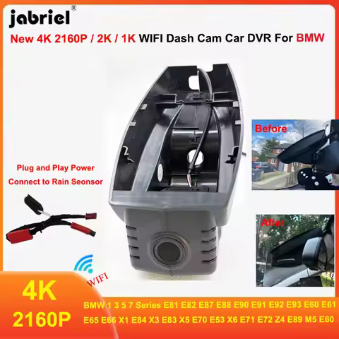 UHD 4K Car DVR Dash Cam Rear Camera 24H for BMW X1 E84 X5 E70 X6 E71 E72 for BMW E81 E82 E87 E88 E60