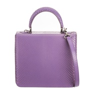 [SUVIMOL] Square F (Regular) - Limited Glossy Lavender PYTHON กระเป๋าถือทรงเหลี่ยมหนังงูสีม่วงอ่อน