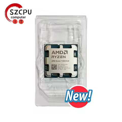 New AMD R7 9800X3D Ryzen™ 7 9800X3D Processor , 8C/16T 120W up to 5.2 GHz, L3=96M 100-100001084 Sock