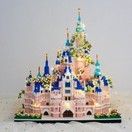 Q-6# Compatible with Lego Building Blocks Garden Disney Castle Church Temple Sacred Heart Hall Assembled Micro Particles