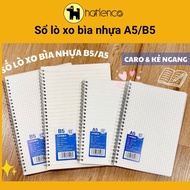 XO Spring Notebook A4 A5 B5 A6 Horizontal Notebook, Checkered Notebook, Transparent Hardcover