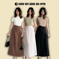 A-line midi office skirt, high waist, gentle elegant style Jolie