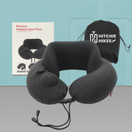 Hitchie A087 Portable Inflatable Air Pump Memory Foam Travel Neck Pillow Headrest U Shape - Bantal A