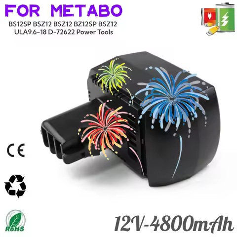 12V 4.8Ah Ni-Cd Rechargeable Battery for METABO Cordless Drills 6.02151.50 BZ12SP BSZ12 Premium BZ12
