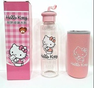 三麗鷗 Sanrio Hello Kitty 凱蒂貓 耐熱玻璃水瓶 水壺 冷水壺 冷水杯 熱水壺 熱水杯 隨手杯 玻璃瓶  ⭐附套子⭐