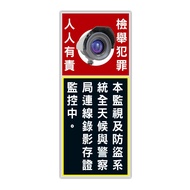 The Thief Can't Come~Monitoring Security Anti-Theft Warning Sign Sticker-In Surveillance Video, Effe