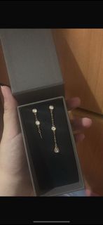 小CK 金色不對稱耳環 全新未使用