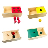 Montessori teaching materials coin flip box, Imbucare coin flip lid box, threading wool balls, threa