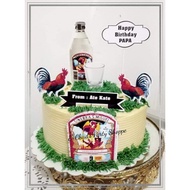 ♞,♘GIN and ROOSTER Theme Cake Topper Set