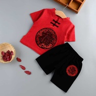 Kids Short Sleeves Samfu Cheongsam Kids Boy Chinese new Year CNY | Baju raya cina budak lelaki