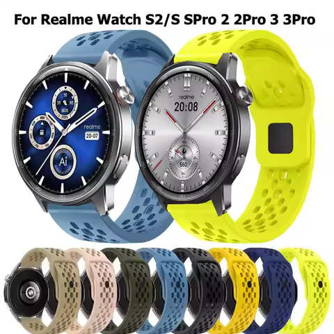 22mm Breathable Silicone Strap For Realme Watch S2 Sport Bracelet Correa For Realme Watch S SPro 2 2