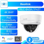 REOLINK RLC-843A 4K PoE Security Camera | IK10 Vandal Proof | 5X Optical Zoom | Outdoor Camera | Col