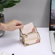 Display Stand Slot Metal Glass Storage Box Business Card Holder Gold Business Card Desk Business Car