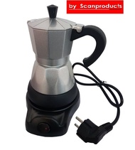 By Scanproducts หม้อต้มกาแฟสด เครื่องทำกาแฟ แบบไฟฟ้า ขนาด 6 ถ้วย  Electric Coffee maker, Moka Pot 6cup Aluminum