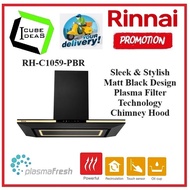 Rinnai RH-C1059-PBR Sleek &amp; Stylish Matt Black Design Plasma Filter Technology Chimney Hood + 1 Year Local Warranty