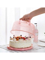 1個8英寸便攜式蛋糕盒,適用於烘焙和生日派對,透明塑料糕點包裝容器