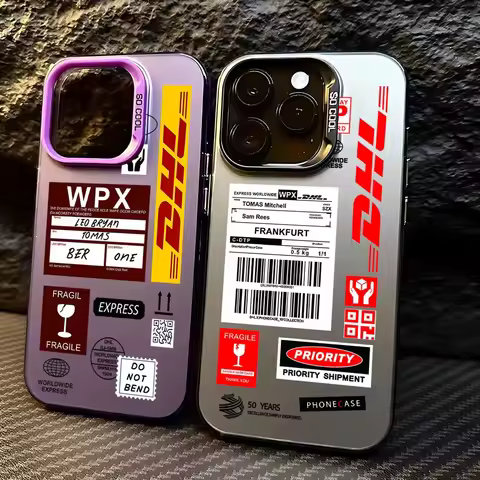 Hot Trend Barcode Label D-DHL Phone Case For iPhone 17 17e 16e 16 15 14 13 12 11 mini Pro Max X XR X