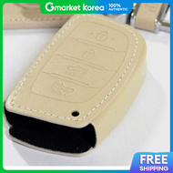 All New H0E8J1M9 Tucson 4-Button Smart Key Case Key Holder Cowhide