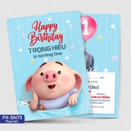 [Combo] Baby shower card – Pluxi Piglet's Birthday (XV_SN73)