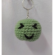 handmade crochet emoji keychain