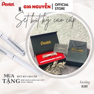 Set Bút Ký Cao Cấp Pentel BL2007 Ngòi 0.7mm Mực Xanh Có Gác Bút | Thiết Kế Bút Nắp Vặn Thanh Lịch Gi