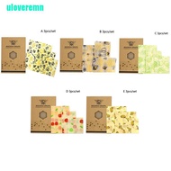 Uloveremn Reusable Beeswax Cloth Wrap Food Fresh Bag Lid Cover Stretch Lid Bees wax wrap
