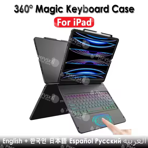Smart Magic Keyboard For iPad 11 A16 2025 10th 2022 360 Rotate Case For iPad Air 11 13 7th 6th 5th 4
