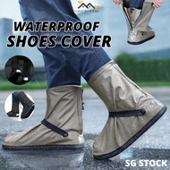 {SG} 1 Pair Rain Shoe Cover Reusable Shoe Protector Waterproof Non-Slip Overshoes Shoe Cover for Rai