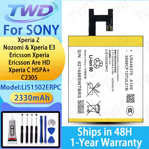 LIS1502ERPC Large capacity 2330mAh Battery For Sony Xperia Z/Nozomi/Xperia E3 Batteries New High Qua