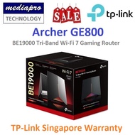 TP-Link Archer GE800 BE19000 Tri-Band Wi-Fi 7 Gaming Router with Dual 10 Gbps ports, and Quad 2.5 Gb