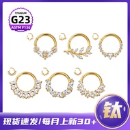 F136 Titanium Leaf Zircon Shape Nose Ring G23 Titanium Alloy Nose Ring Body Piercing Jewelry Nose Je