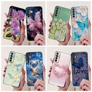 Casing For Tecno Camon 17 / Camon 17P Cover CG6 CG6j CG7 CG7n Phone Case New Stylish Flower Butterfl