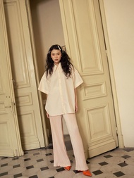 Quần kem xếp ly nhuyễn ống suông SY STORE