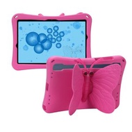 適用三星 Tab A9+ (X210/X216) 11" 蝴蝶矽膠 EVA 可旋轉支架保護套 防震保護套 玫紅