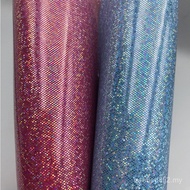 Laser Iridescent Serlahan Glitter Mesh Fabrik Kulit Beg Tangan Hiasan Bagasi Latar Belakang Dinding 