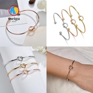 MEIGU Love Knot Bracelets Bridesmaid Proposal Gifts Simple Alloy Can't Tie The Knot Jewelry Tie The 