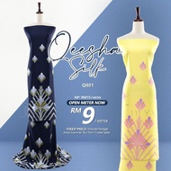 Kain Pasang Open Meter Q801 Kain Pasang Printed Murah Kain Ela Corak Terkini Bidang 46 Abstract Floral Songket [IDEYA]