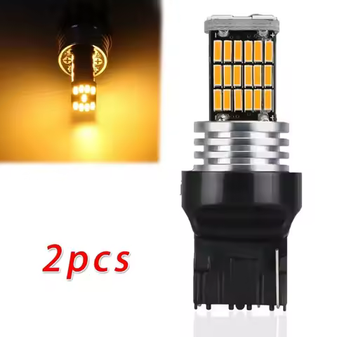 2 Pcs W21W T 20 LED Amber Canbus 7440 Turn Signal Light WY21W Bulb Taillight 45SMD Turn Signal Light