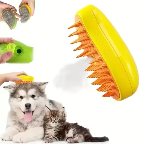 Steam Dog Brush Electric Spray Pet Cats Hair Brush Grooming Three-in-one Pet Comb For Dogs Anti-fly 