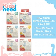(NEW) PIGEON Wideneck SoftTouch TM Nipple size SS SML LL LLL 1pcs Ori Pigeon