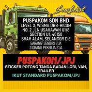 Sticker Potong Vinyl ORACAL Info Kenderaan (BDM & BTM) | Ikut Piawaian JPJ & Puspakom | Untuk Lori, 